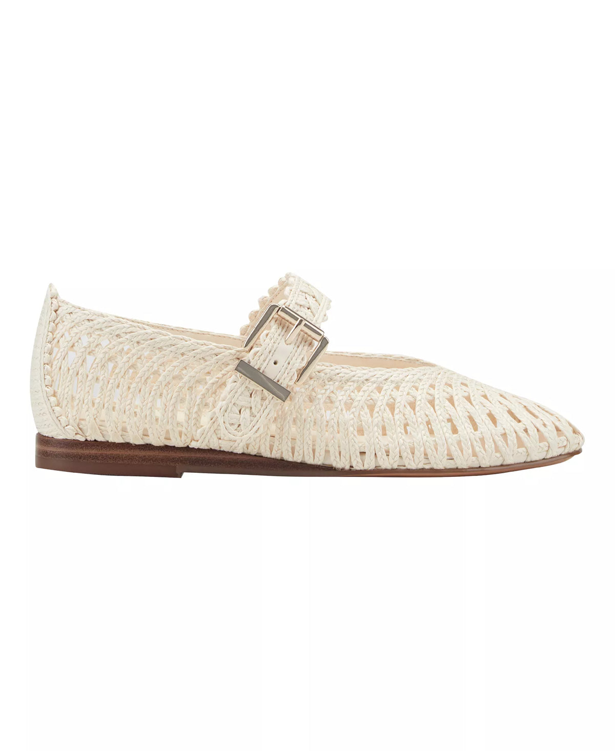 Marc Fisher Women's Emillia Round Toe Mary Jane Dress Flats  Cream Size 7