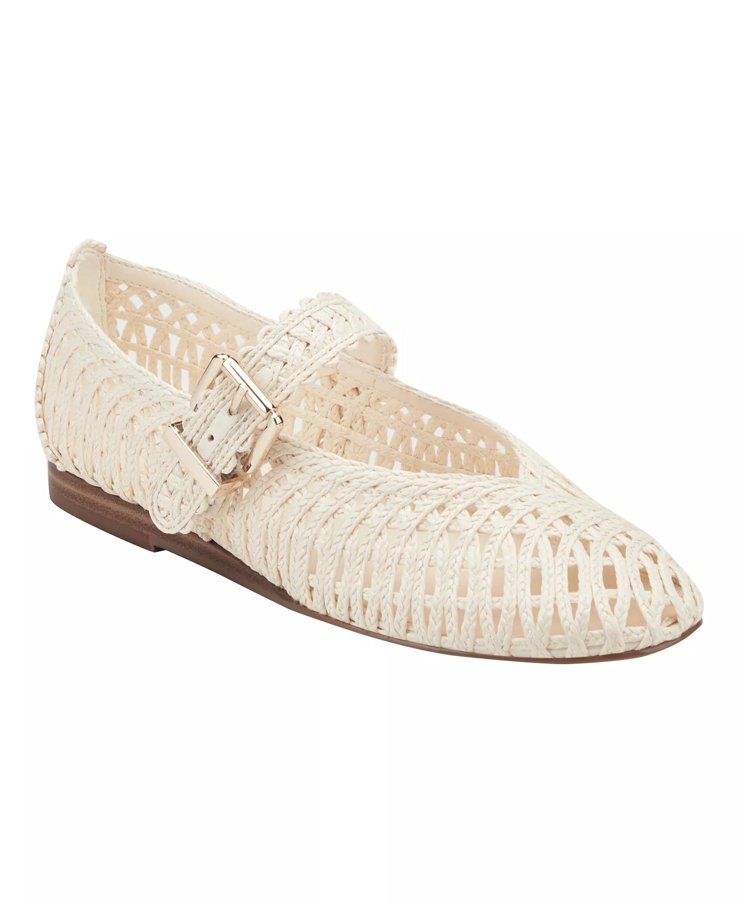 Marc Fisher Women's Emillia Round Toe Mary Jane Dress Flats  Cream Size 7