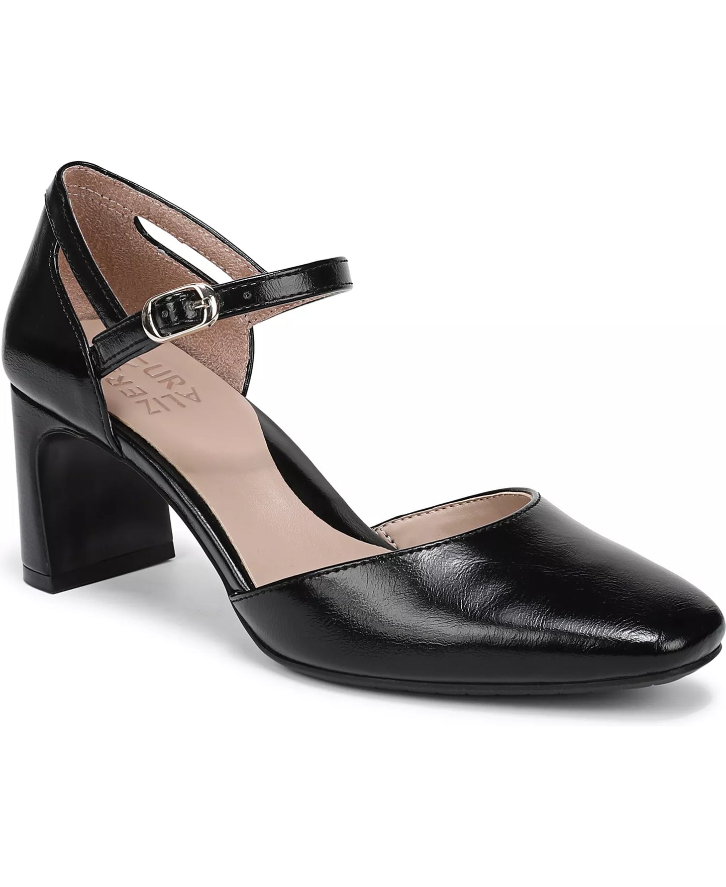 Naturalizer Women's Yasmin Mary Jane Pumps  Black Faux Leather Size 11W