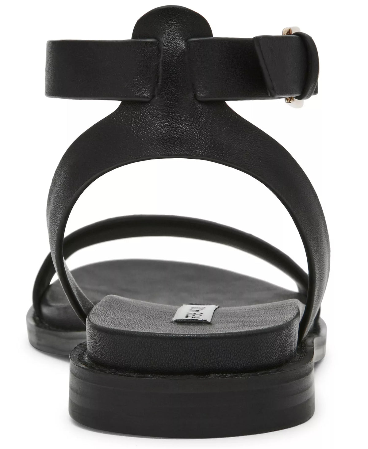 Steve Madden Women's Dandi Round Toe Flat Sandals  Black Size 5