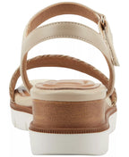 Easy Spirit Women's Edythe Woven Wedge Sandals  Soft Cream/Gold Size 9.5