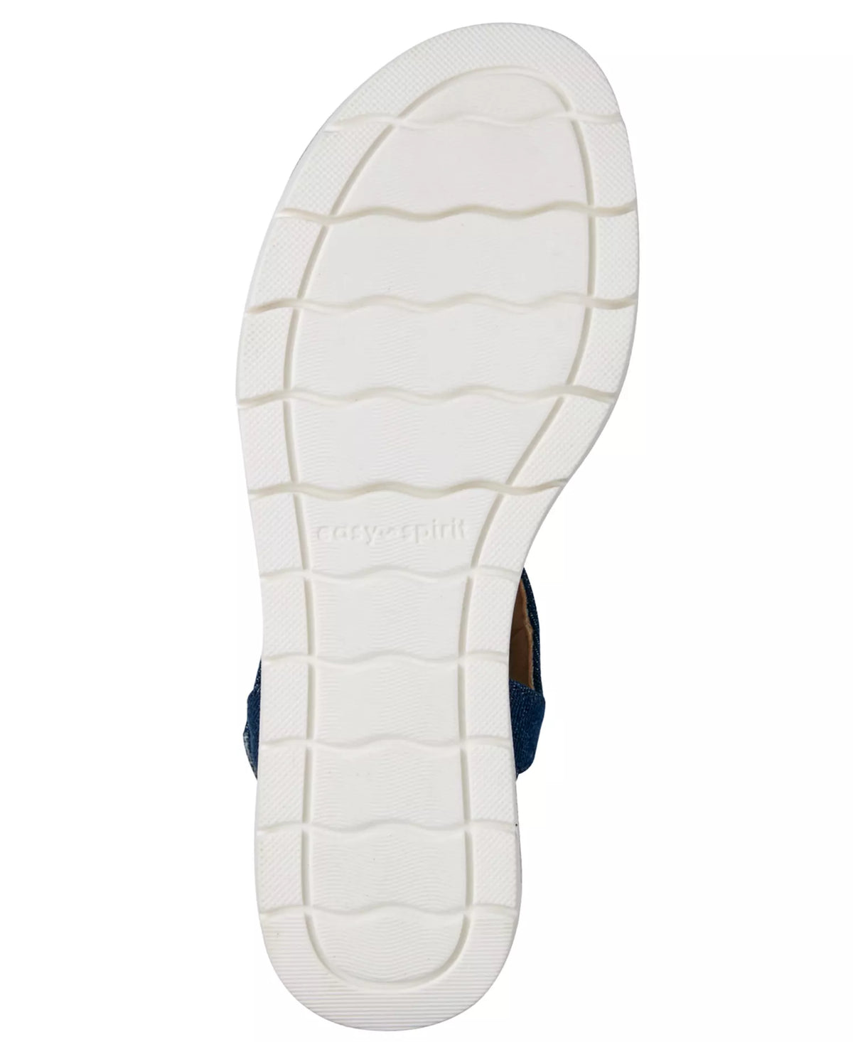 Easy Spirit Women's Edythe Woven Wedge Sandals  Dark Blue Denim/White Size 8