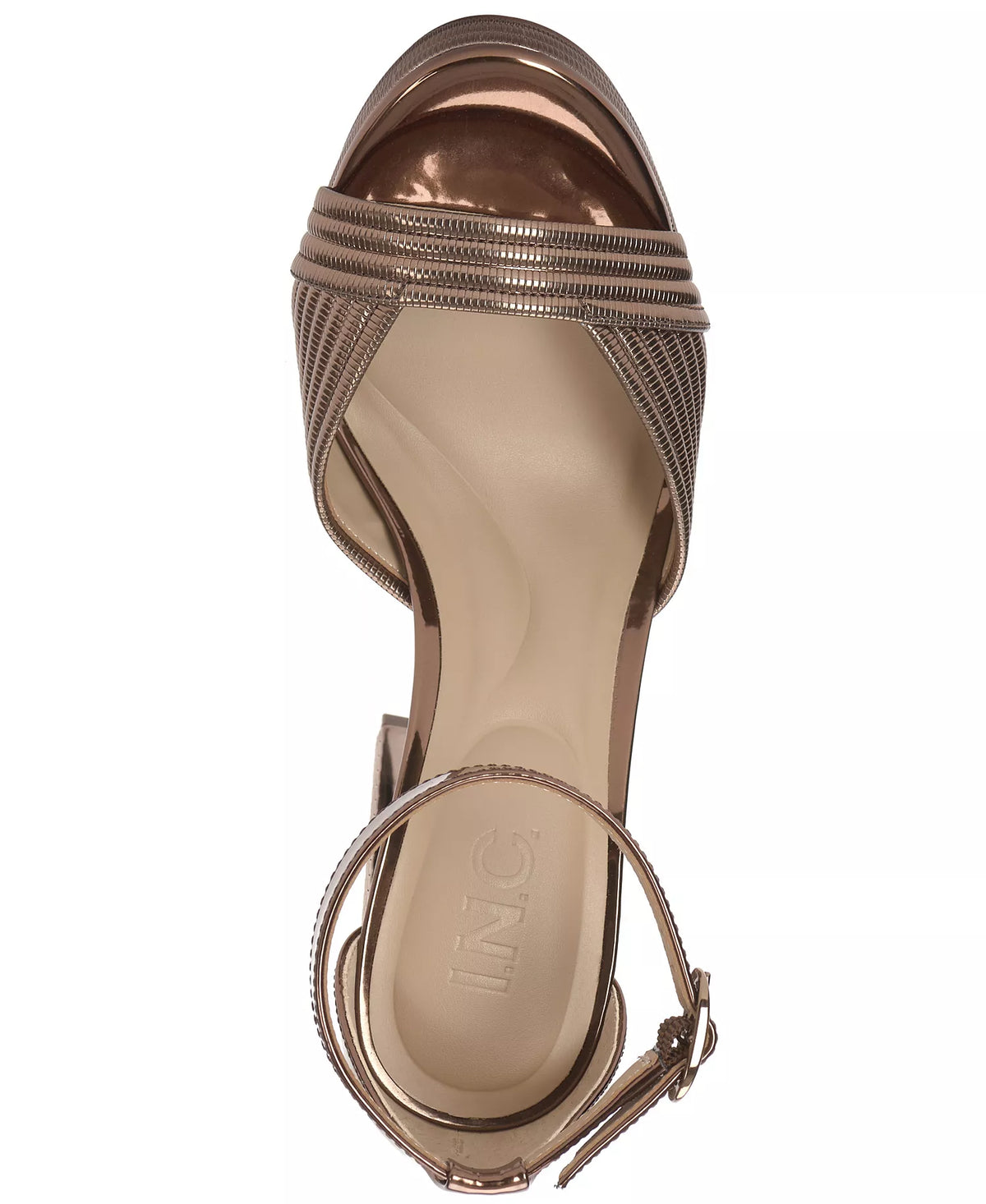 INC International Concepts Women's Namira Platform Dress Sandals  Bronze Metallic Size 9.5
