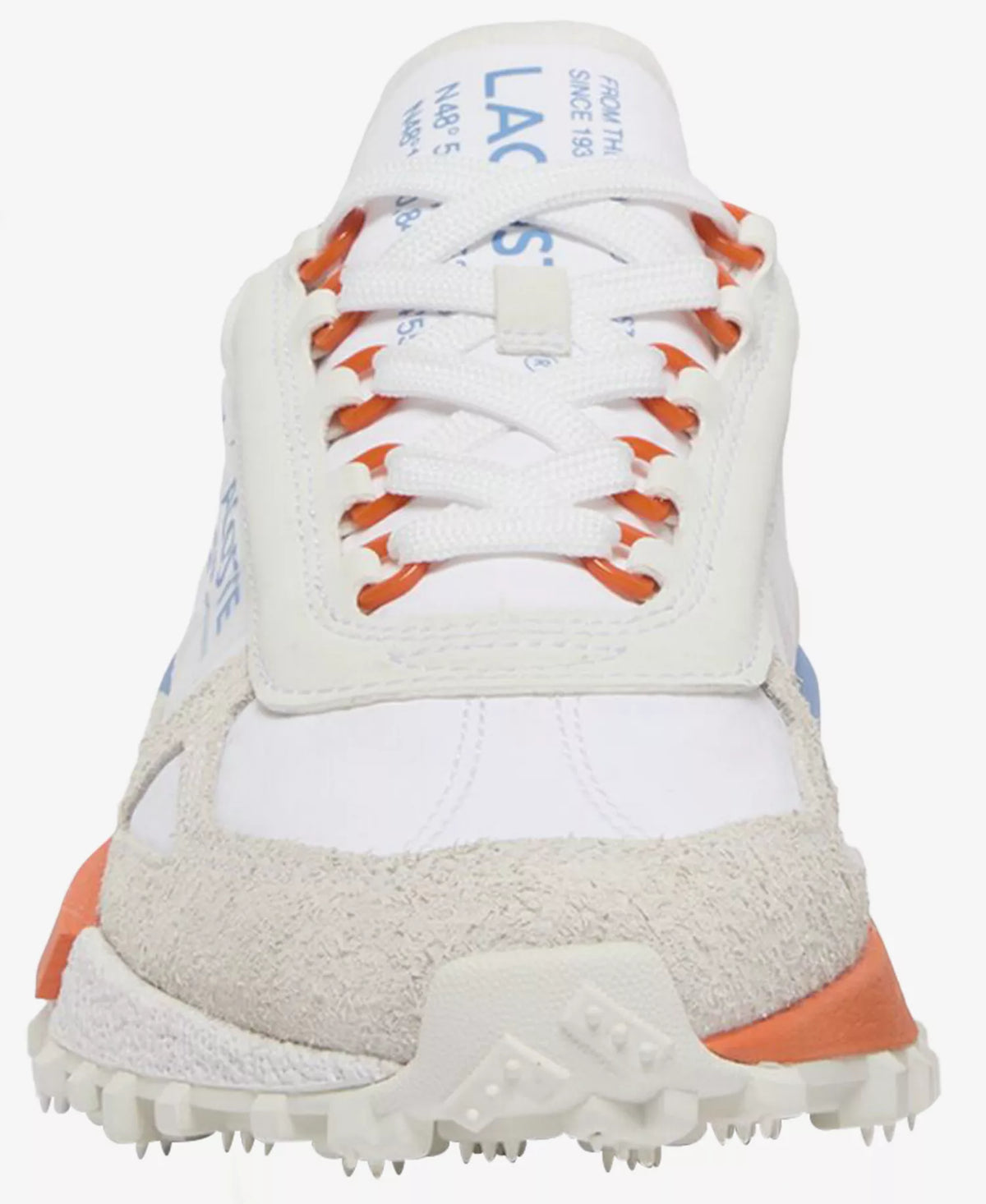 Lacoste Men's Elite Active Lace-Up Sneakers   White/Blue Size 9