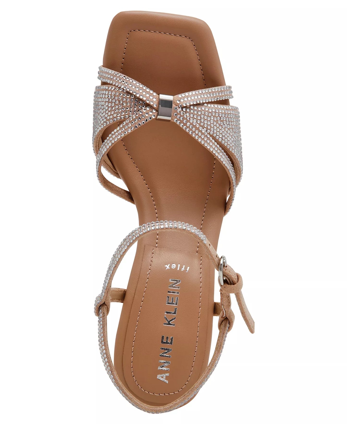 Anne Klein Women's Jelena-C Embellished Strappy Dress Sandals  Nude Crystal Size 10