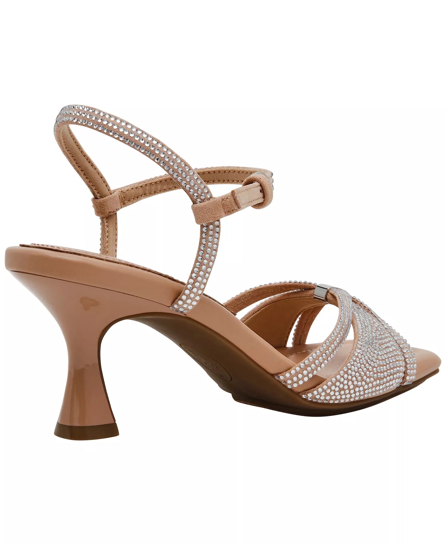 Anne Klein Women's Jelena-C Embellished Strappy Dress Sandals  Nude Crystal Size 10
