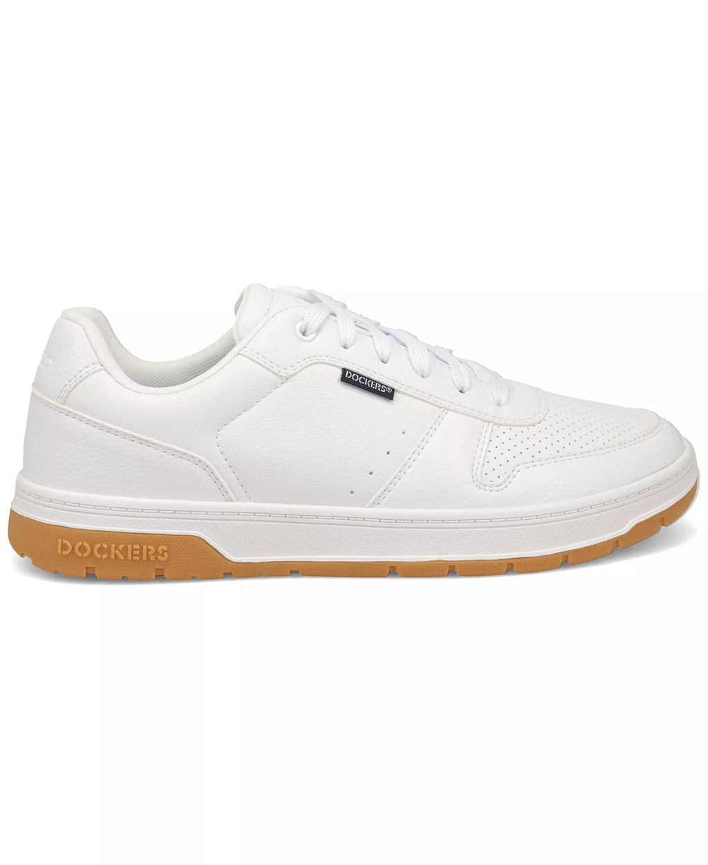 Dockers Men's Energy Lo Synthetic Lace-Up Sneakers  White/Gum Size 8