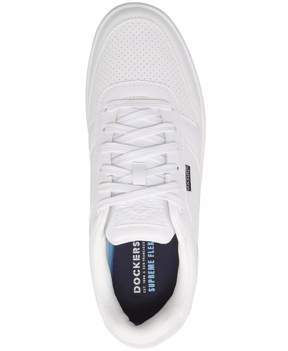 Dockers Men's Energy Lo Synthetic Lace-Up Sneakers  White/Gum Size 8