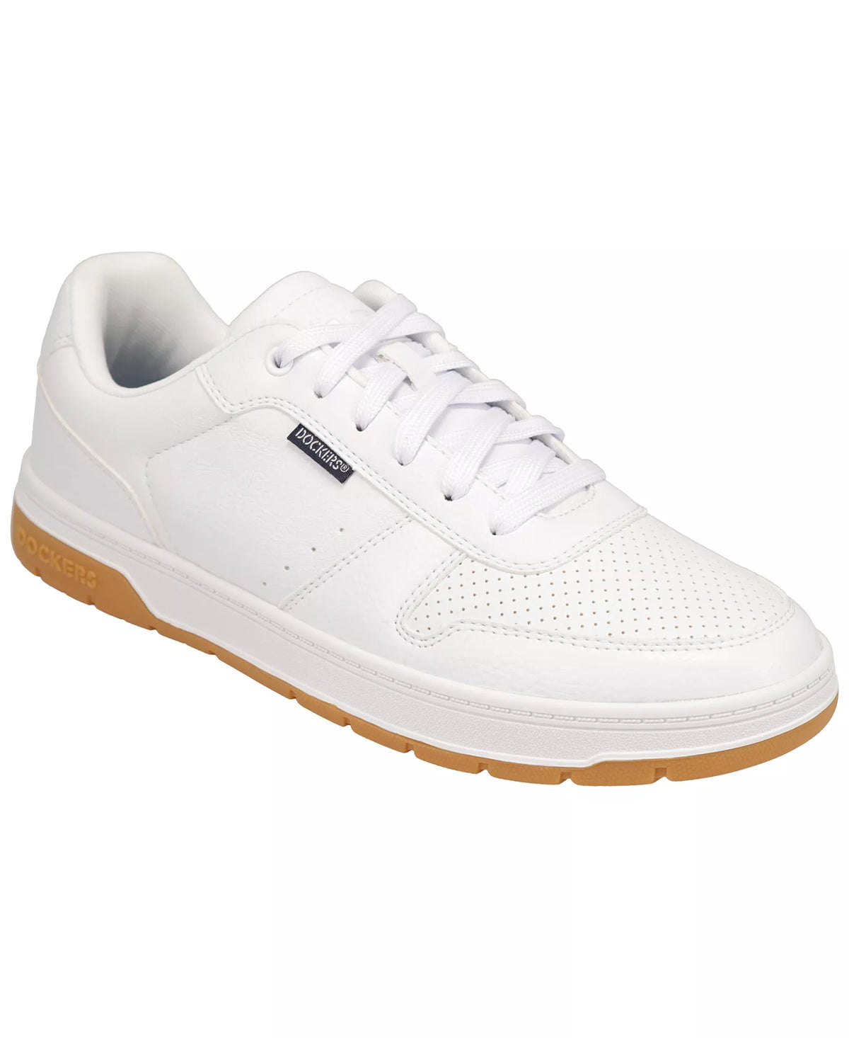 Dockers Men's Energy Lo Synthetic Lace-Up Sneakers  White/Gum Size 8