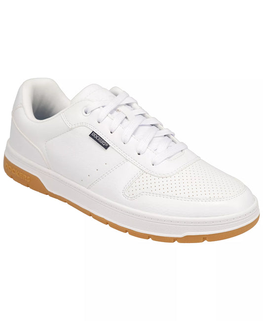 Dockers Men's Energy Lo Synthetic Lace-Up Sneakers  White/Gum Size 8