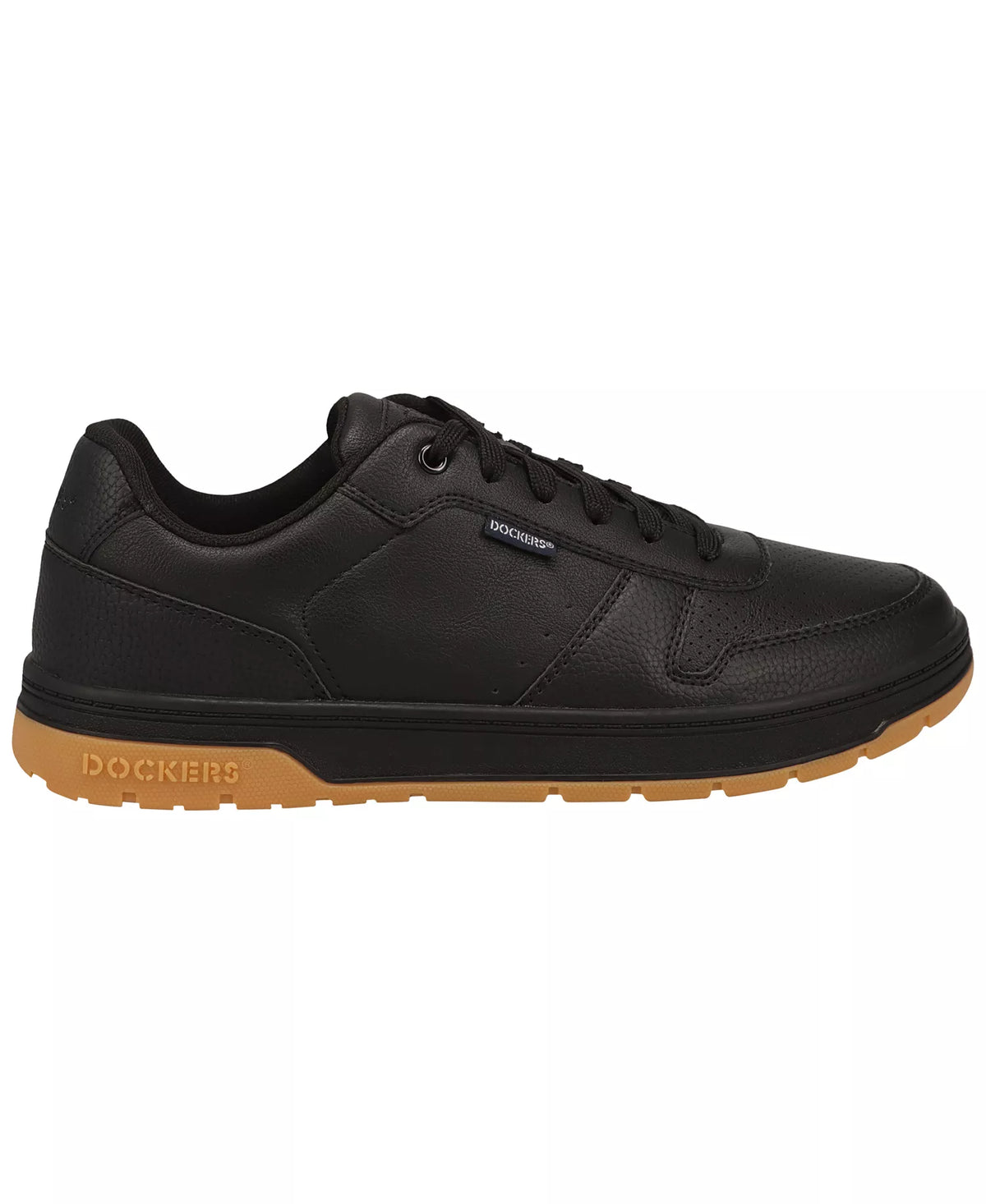 Dockers Men's Energy Lo Synthetic Lace-Up Sneakers  Black/Gum Size 8