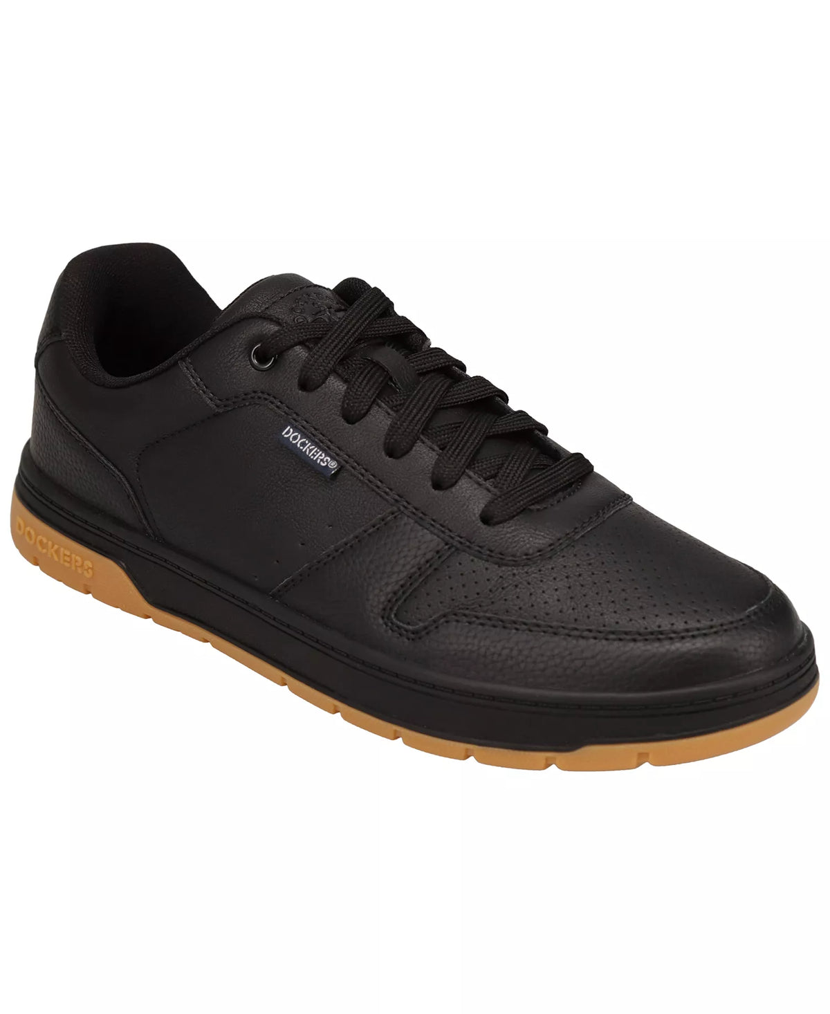 Dockers Men's Energy Lo Synthetic Lace-Up Sneakers  Black/Gum Size 8