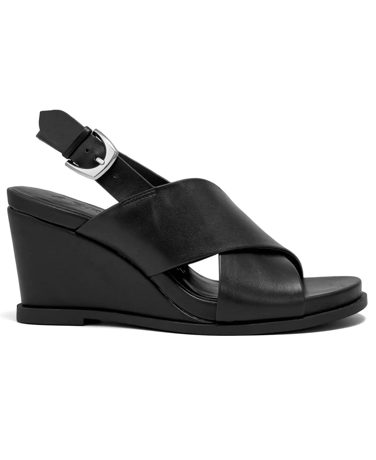 Aerosoles Women's Dayonara Open Toe Wedge Sandals  Black Size 8.5