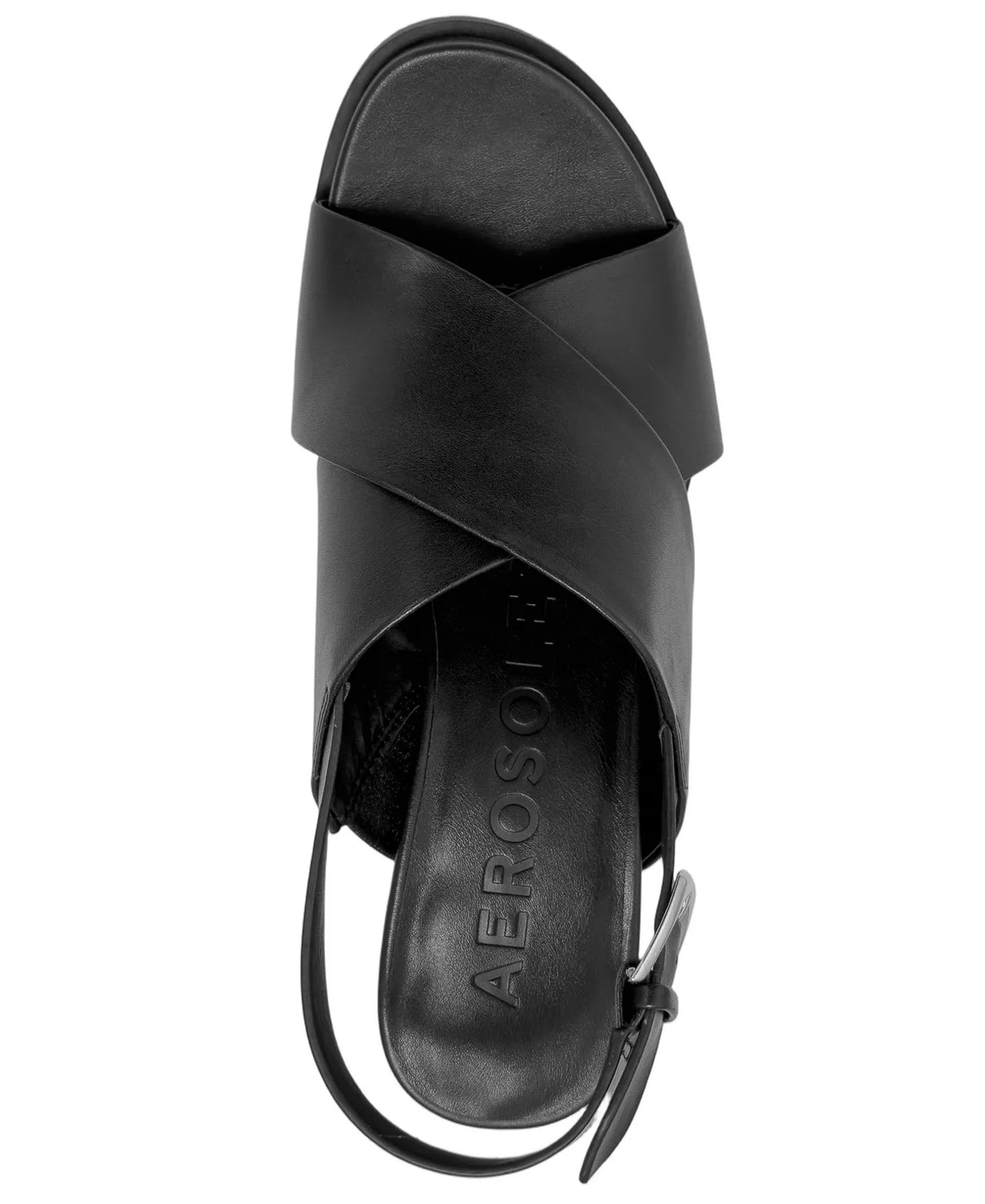 Aerosoles Women's Dayonara Open Toe Wedge Sandals  Black Size 8.5