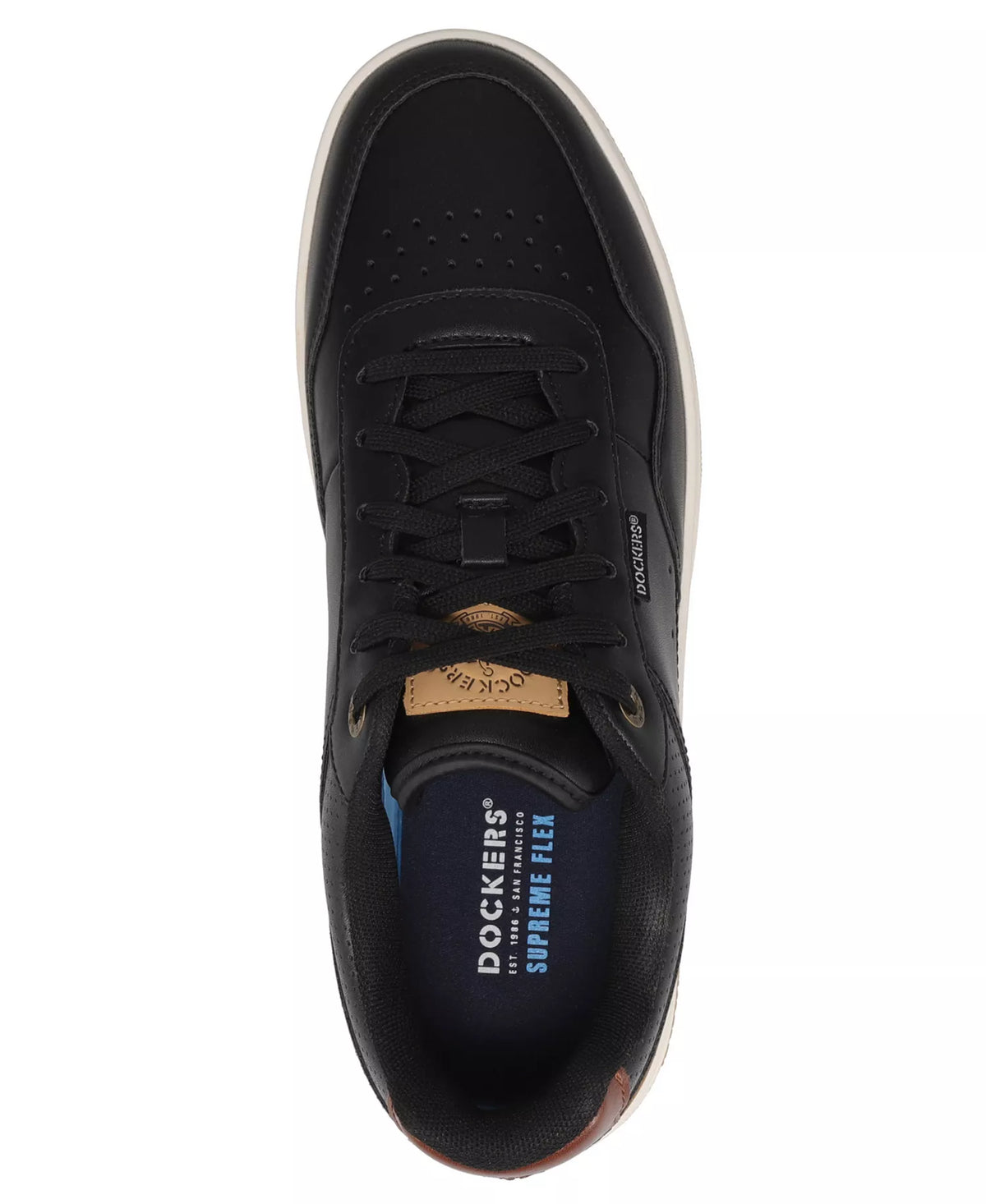 Dockers Men's Jarvis Synthetic Leather Casual Sneakers  Black Size 10.5