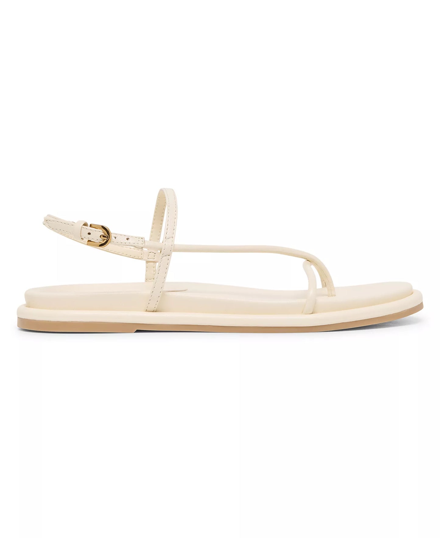 Dolce Vita Women's Dom Strappy Round Toe Footbed Sandals  Off White Leather Size 8