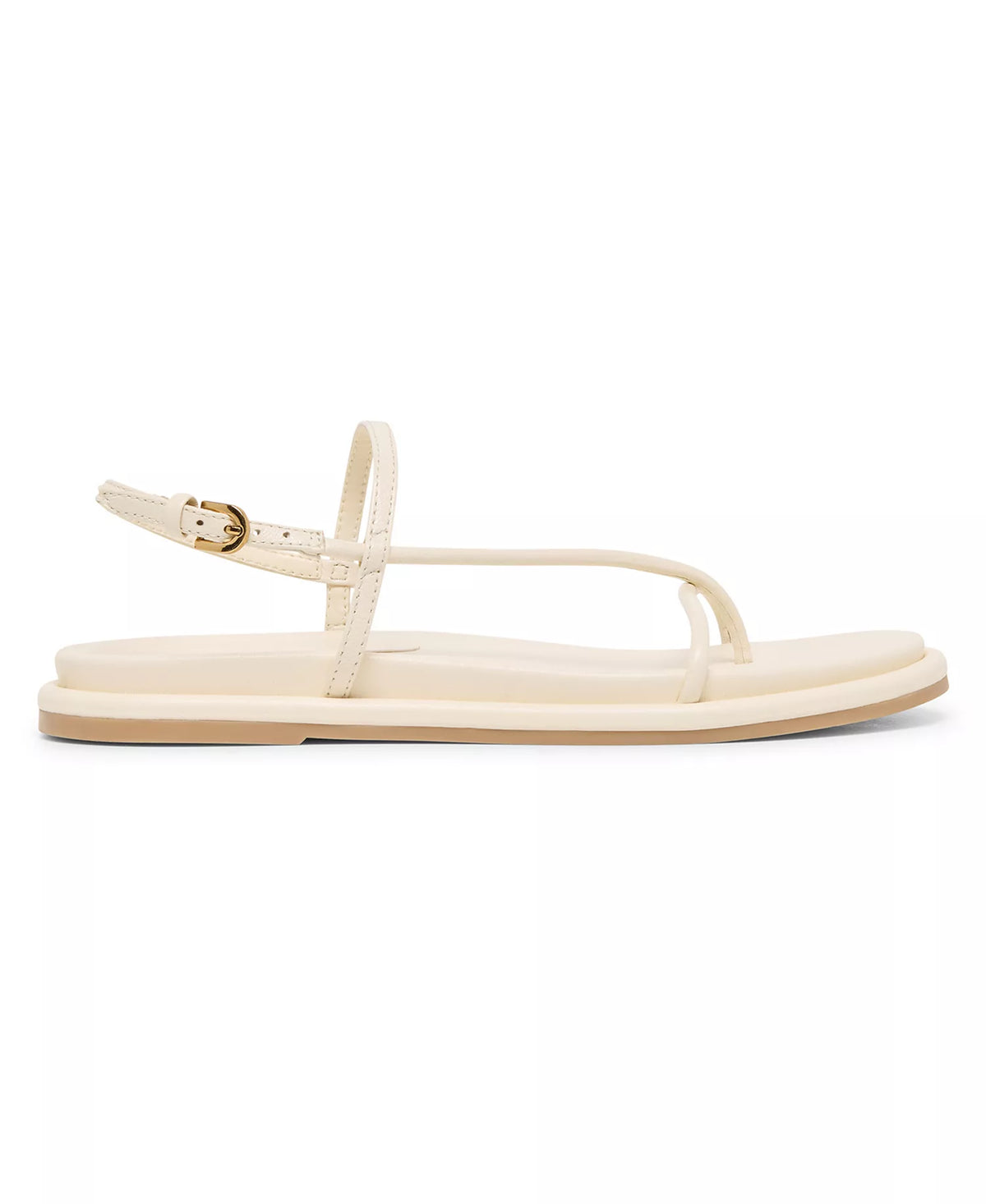 Dolce Vita Women's Dom Strappy Round Toe Footbed Sandals  Off White Leather Size 8