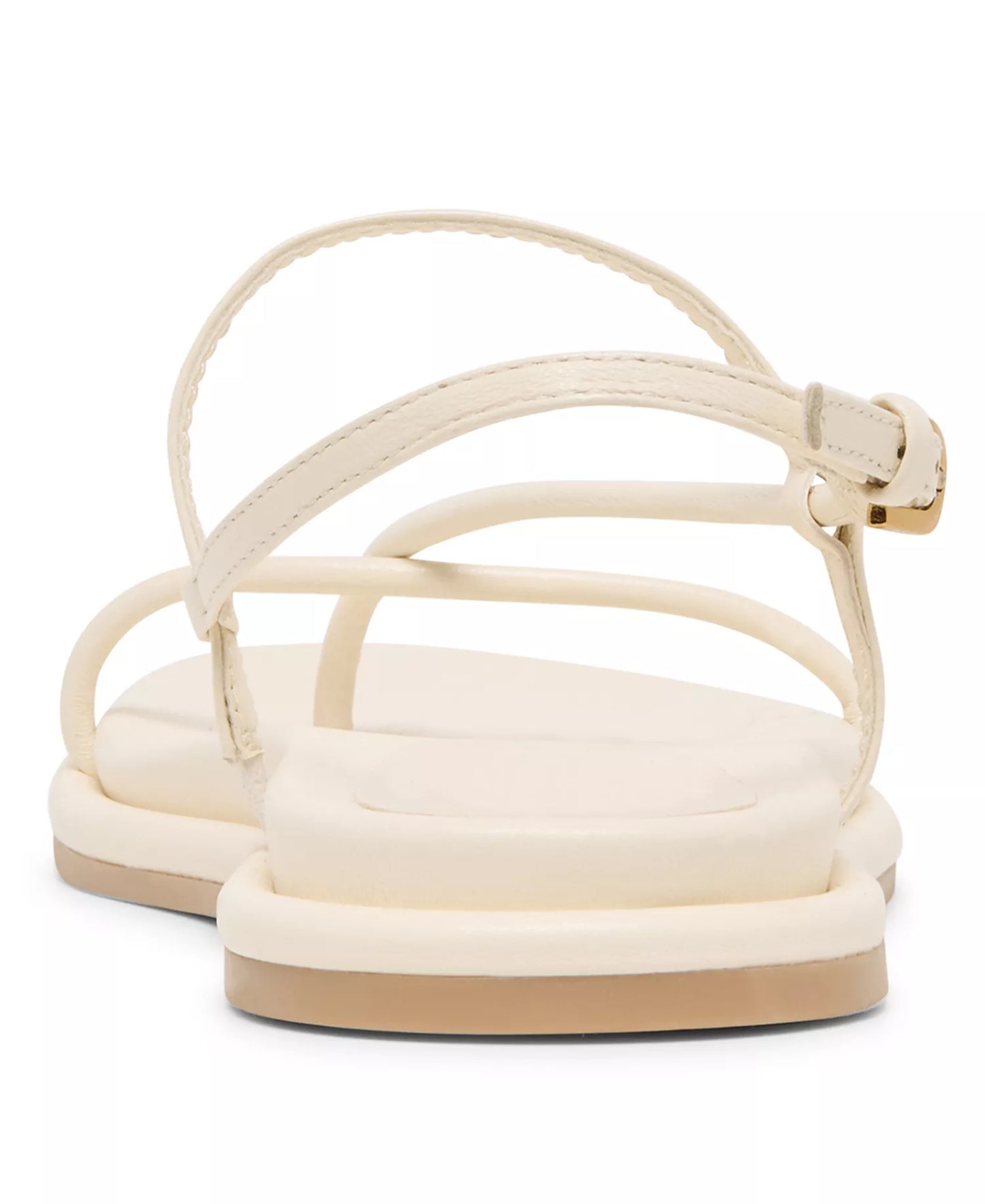 Dolce Vita Women's Dom Strappy Round Toe Footbed Sandals  Off White Leather Size 8
