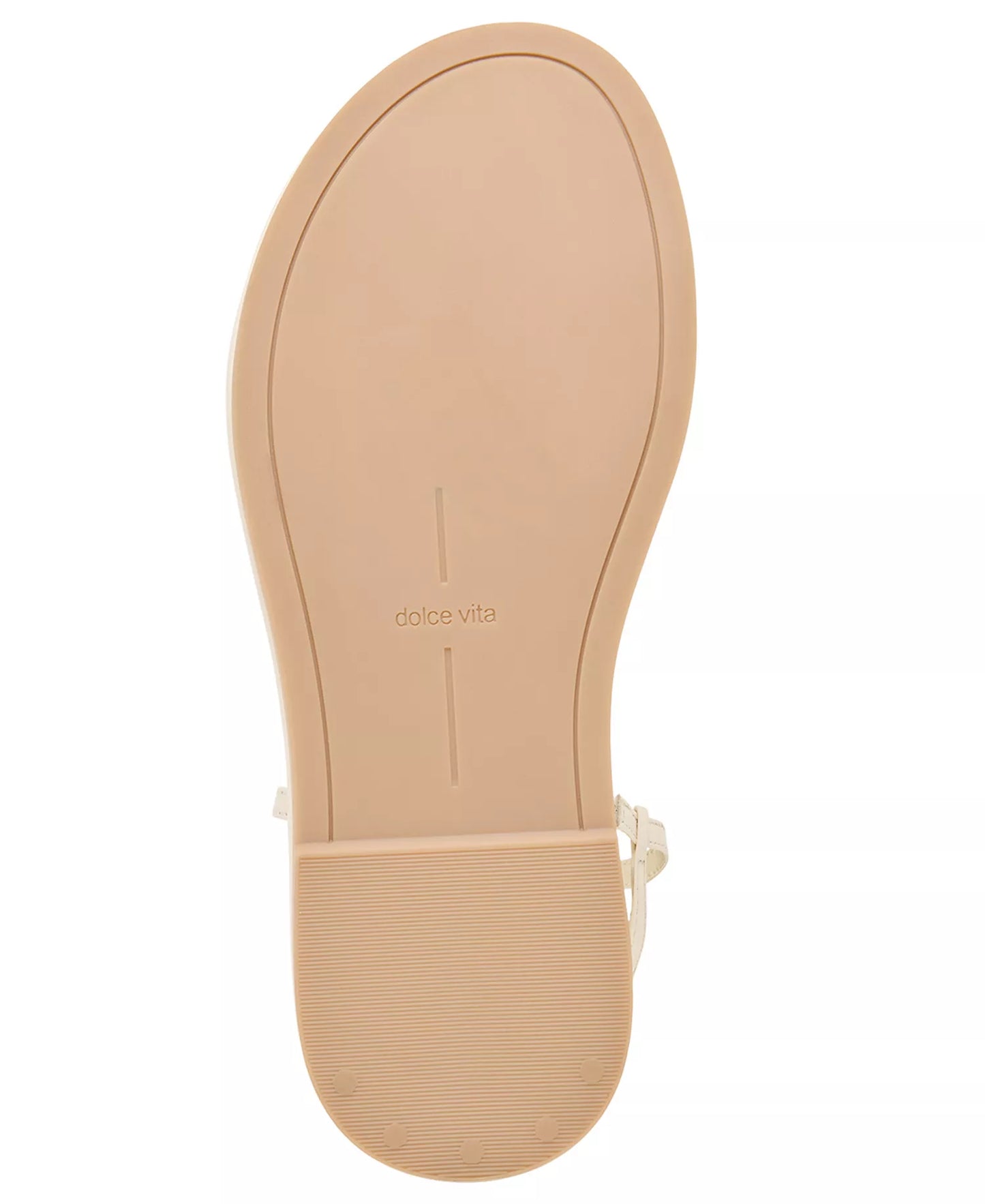 Dolce Vita Women's Dom Strappy Round Toe Footbed Sandals  Off White Leather Size 8