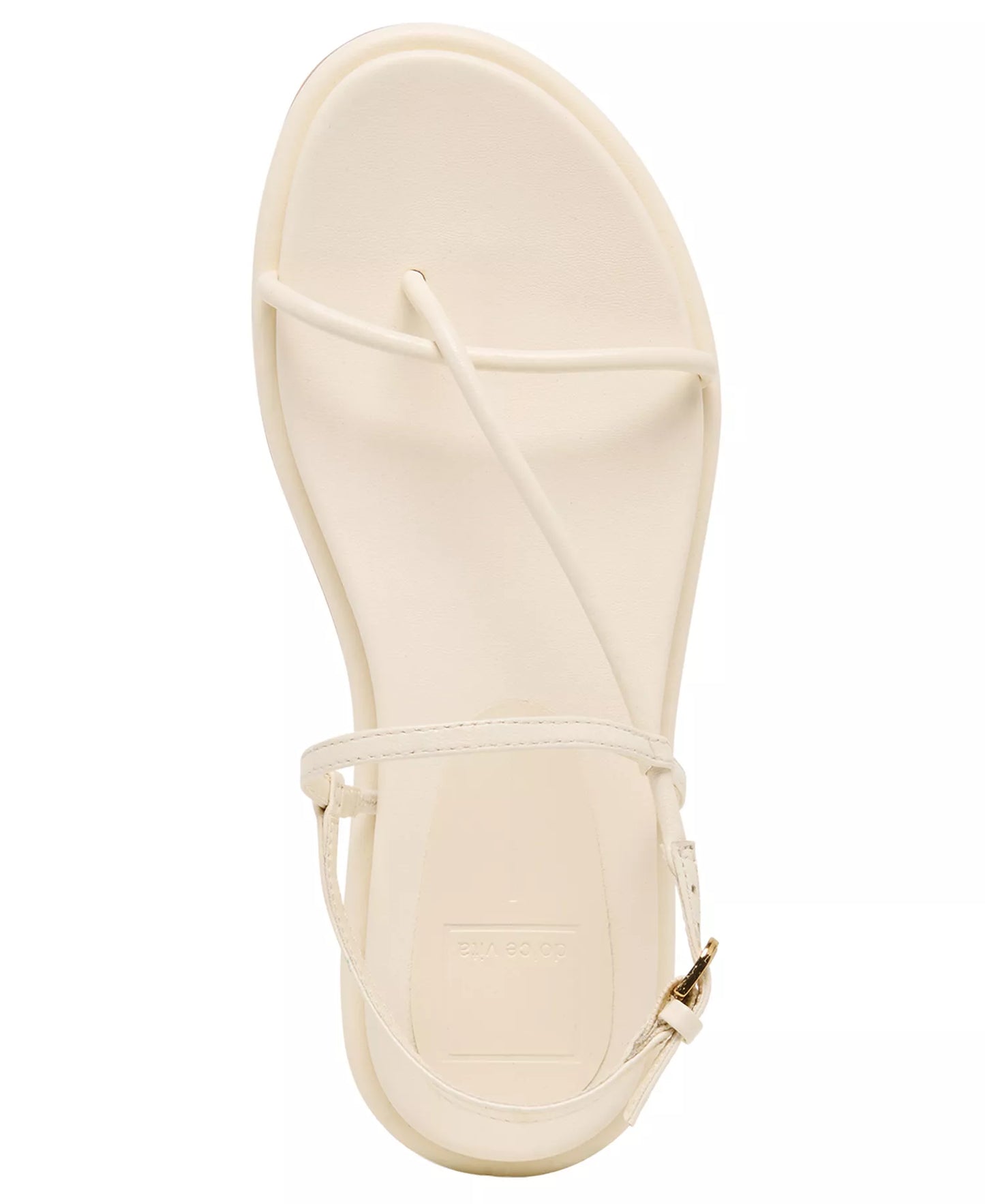Dolce Vita Women's Dom Strappy Round Toe Footbed Sandals  Off White Leather Size 8