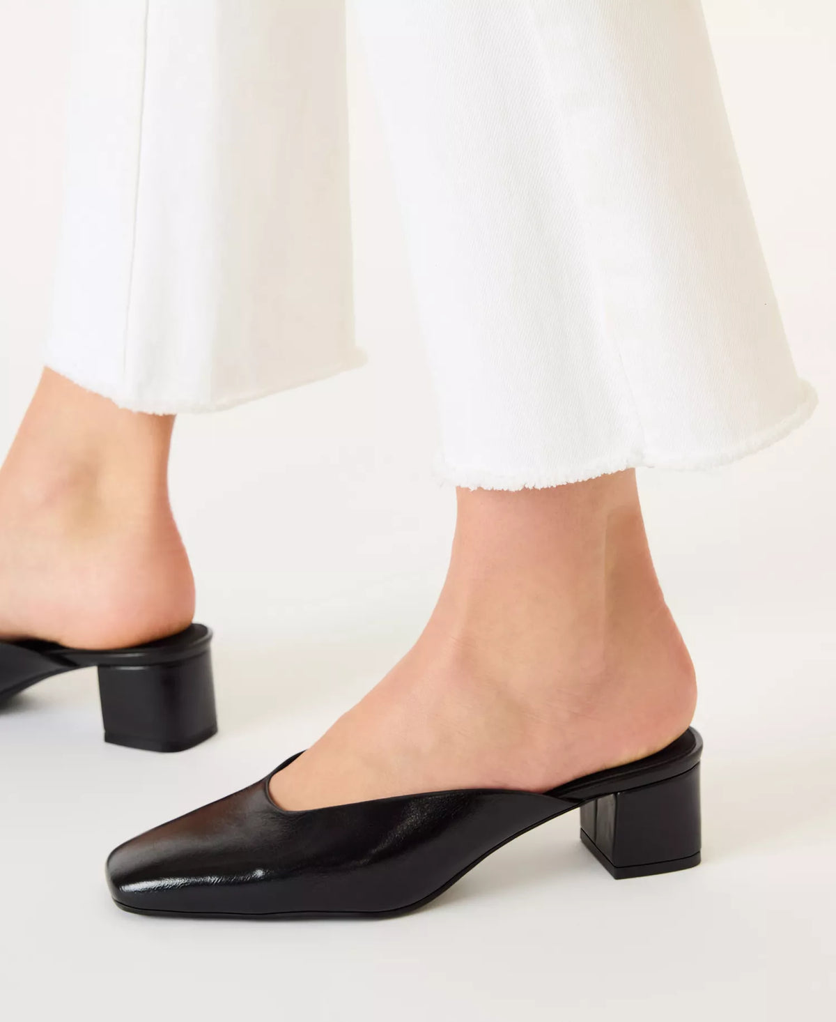 Anne Klein Women's Maeus Block Heel Snip Toe Mules  Black Size 8