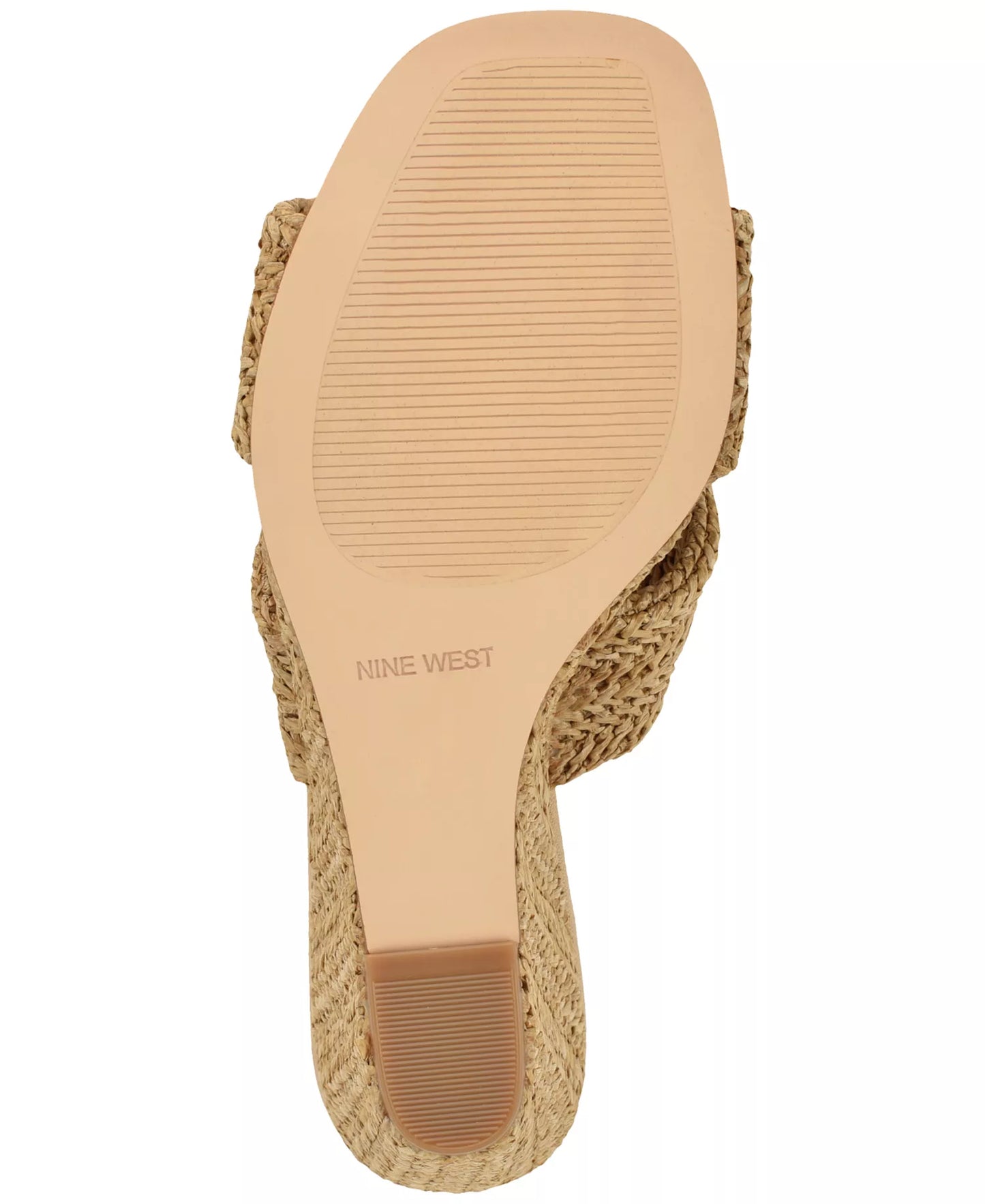 Nine West Women's Nejia Woven Slip-On Wedge Sandals  Natural Size 5