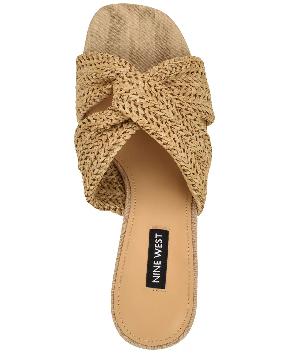 Nine West Women's Nejia Woven Slip-On Wedge Sandals  Natural Size 5