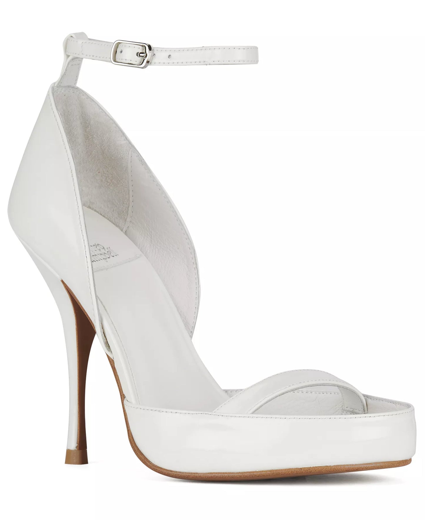 Jeffrey Campbell Women's Gouache Round Toe Dress Sandals  Off White Patent Size 7.5