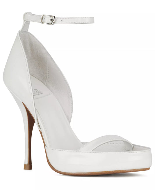 Jeffrey Campbell Women's Gouache Round Toe Dress Sandals  Off White Patent Size 7.5
