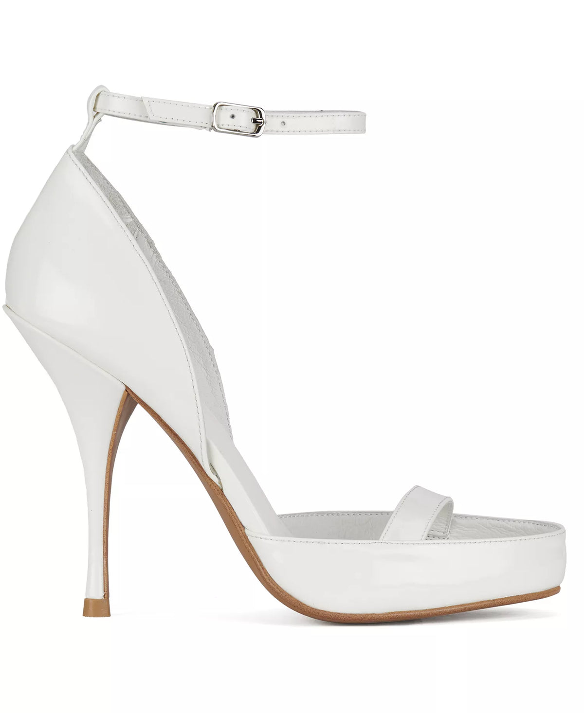 Jeffrey Campbell Women's Gouache Round Toe Dress Sandals  Off White Patent Size 7.5