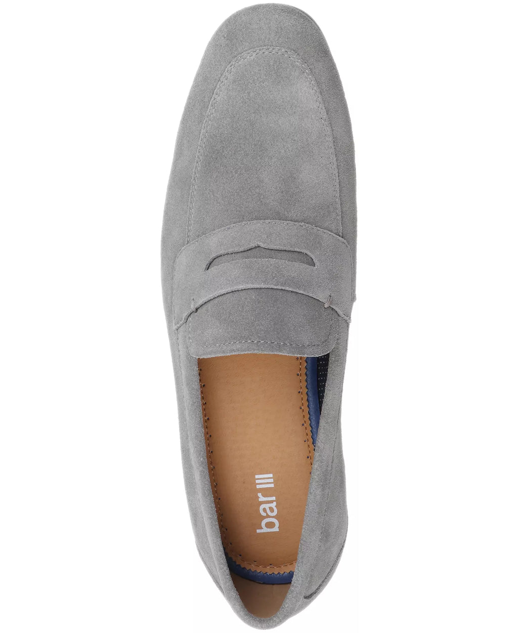 Bar III Men's Baldwinn Penny Suede Loafers  Charcoal Gray Size 10.5