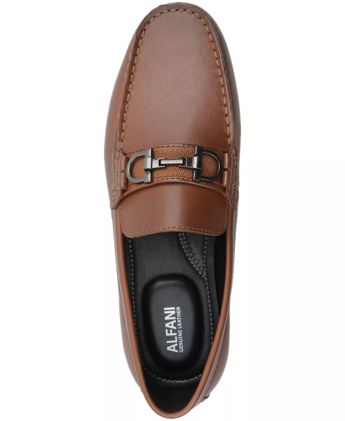 Alfani Men's Jasonn Leather Slip-On Bit Driving Loafers  Cognac Size 11.5