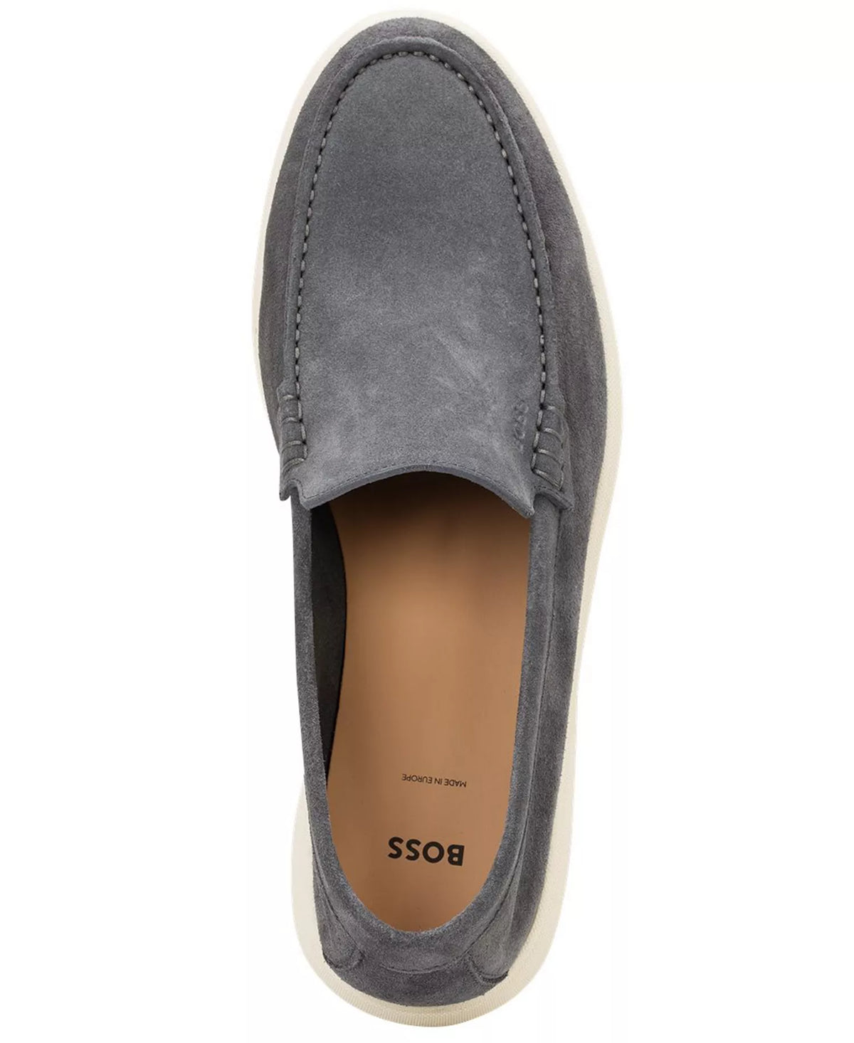 Hugo Boss Men's Sienne Round Toe Loafers  Gray Size 10