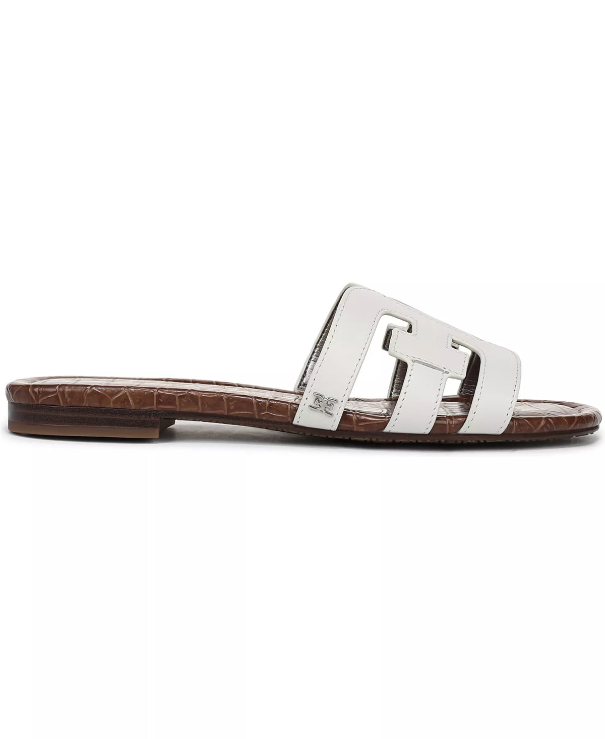 Sam Edelman Women's Bay Slip-On Flat Leather Casual Sandals  Bright White Size 6