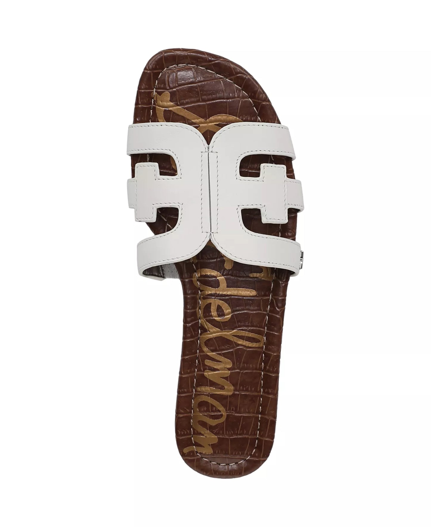 Sam Edelman Women's Bay Slip-On Flat Leather Casual Sandals  Bright White Size 6