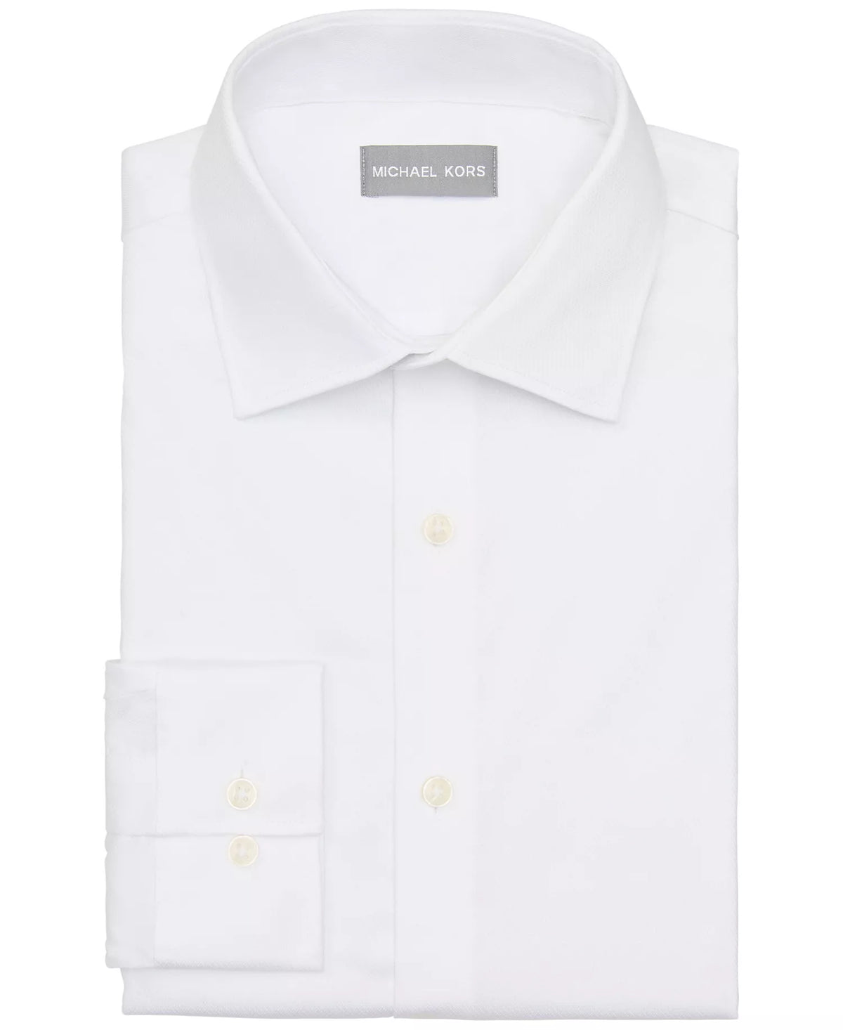 Michael Kors Men's Ultra Wrinkle Free Stretch Regular-Fit Dress Shirt  White Size 18 34/35