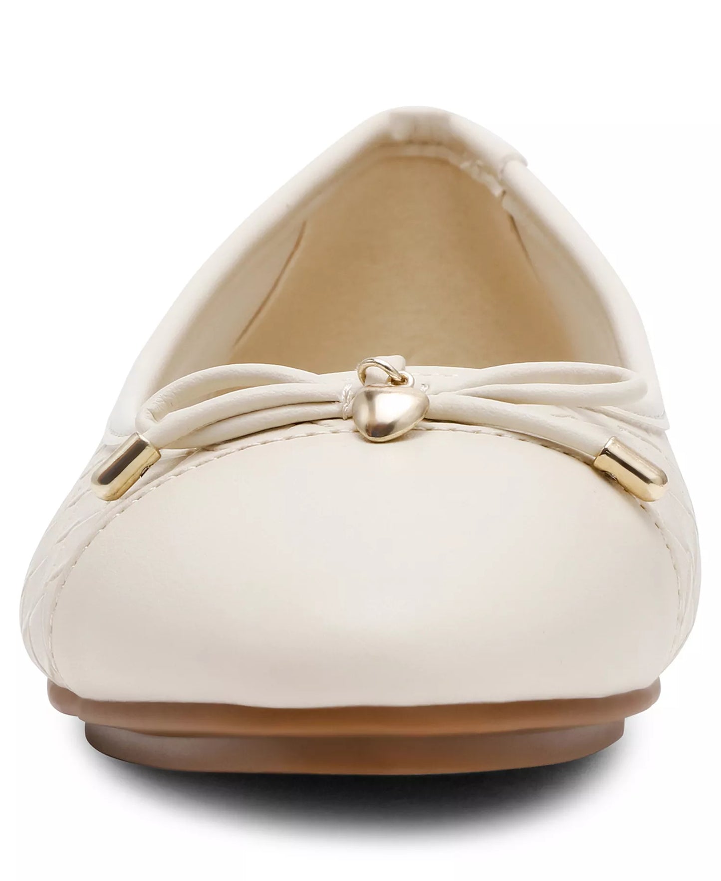 Anne Klein Women's Luci Woven Cap Toe Ballet Flats  Bone Woven Size 7.5
