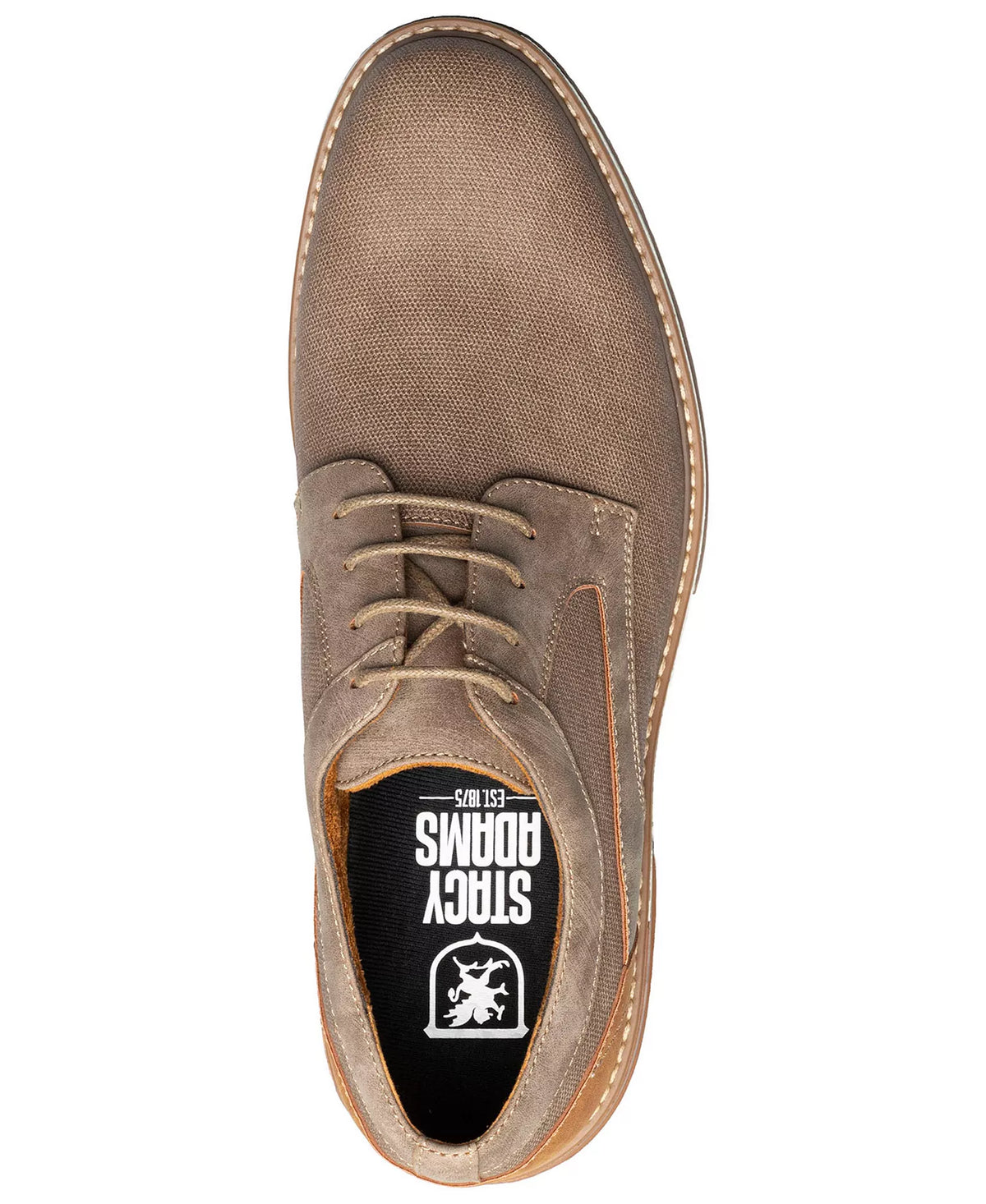 Stacy Adams Men's Phineas Plain Toe Lace-Up Shoes  Taupe Size 11.5