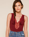 Free People Women's First Call Bodysuit  Color Mauve Swoon Size L