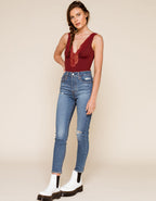 Free People Women's First Call Bodysuit  Color Mauve Swoon Size L