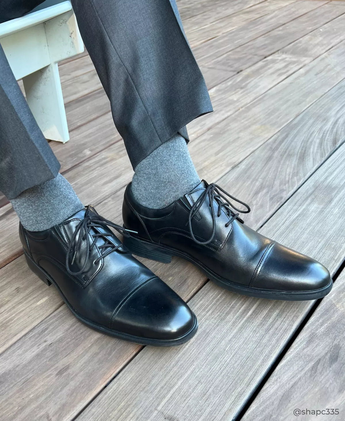 Clarks Men's Steadwell Cap Dress Shoes  Black Leather Size 8