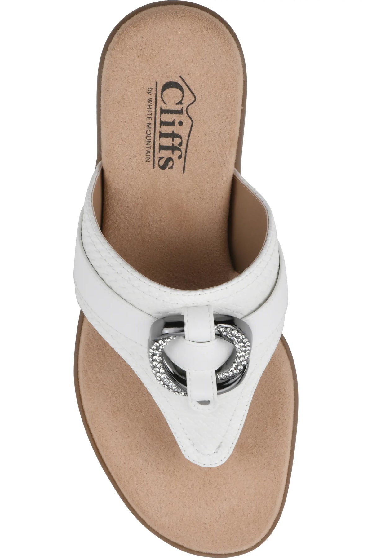 Cliffs by White Mountain Women's Benedict Mini Wedge Sandals  White Woven Size 8