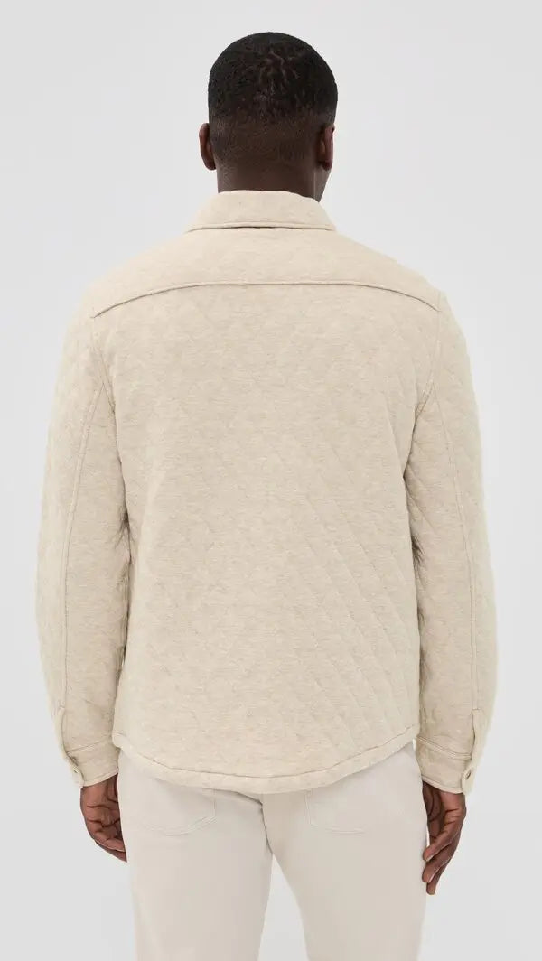 Polo Ralph Lauren Men's Quilted Double Knit Jersey Shirt Jacket  Expedition Dune Heather Size 2XL