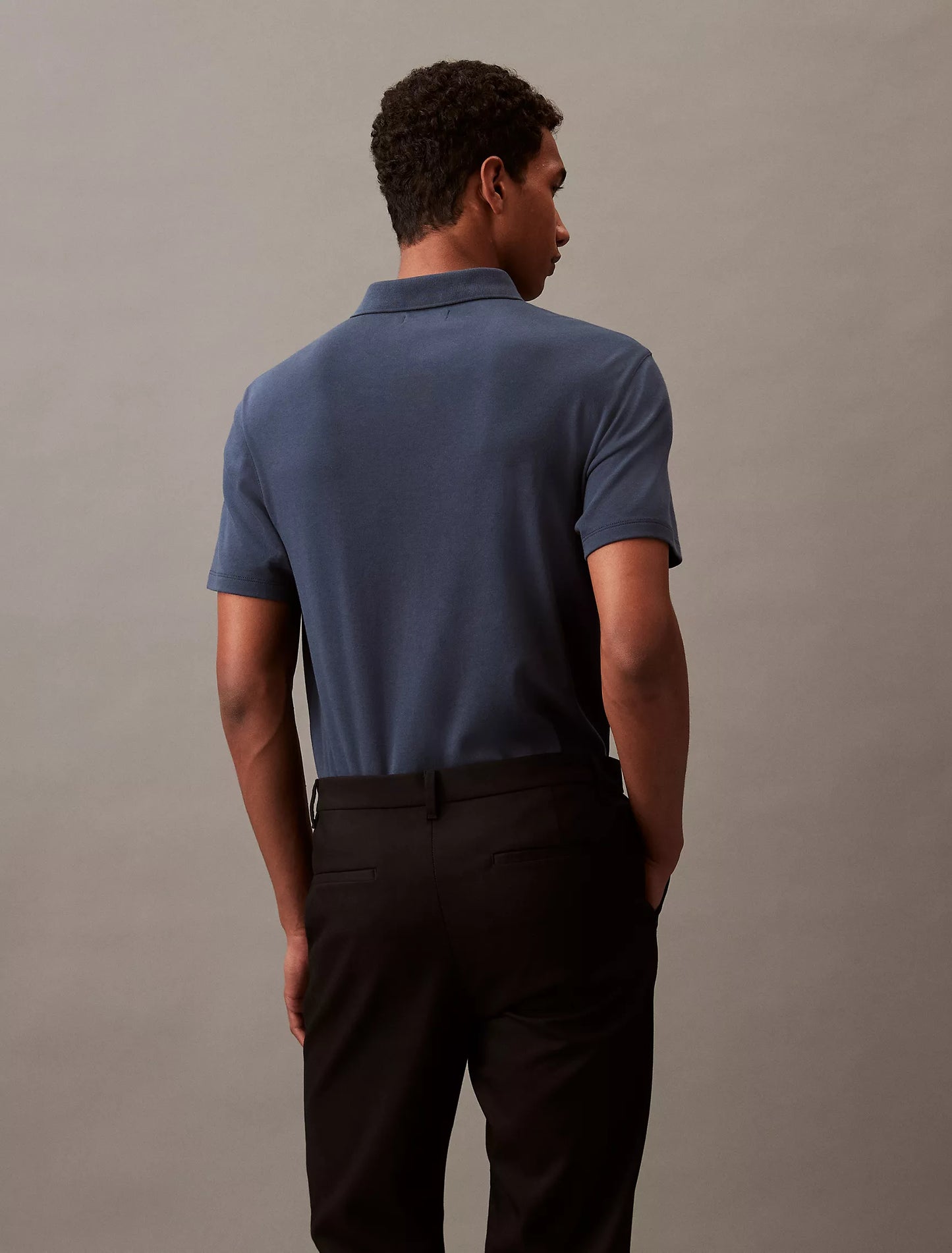 Calvin Klein Men's Classic-Fit Supima Cotton Polo Shirt  Ink Size S