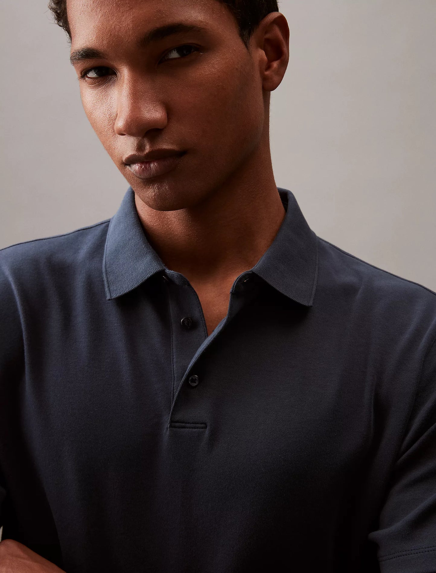 Calvin Klein Men's Classic-Fit Supima Cotton Polo Shirt  Ink Size S