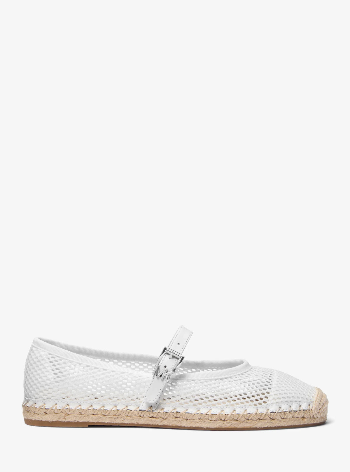 Michael Kors Women's Lynn Mesh Ballet Flats  Optic White Mesh Size 8