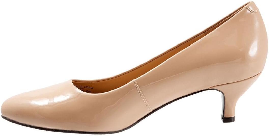 Trotters Women's Kiera Faux Leather Kitten Heels   Nude Size 10WW