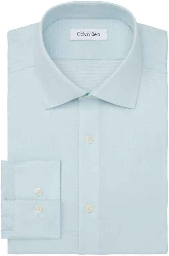 Calvin Klein Men's Regular-Fit Non Iron Stretch Dress Shirt  Mint julip 15.5 32/33