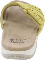 Earth Women's Suella Flat Sandals  Yellow Leather Size 7