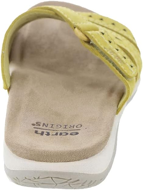 Earth Women's Suella Flat Sandals  Yellow Leather Size 7